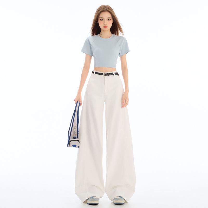 New Women's High Waist Retro Wide-Leg Jeans - Autumn/Winter Collection