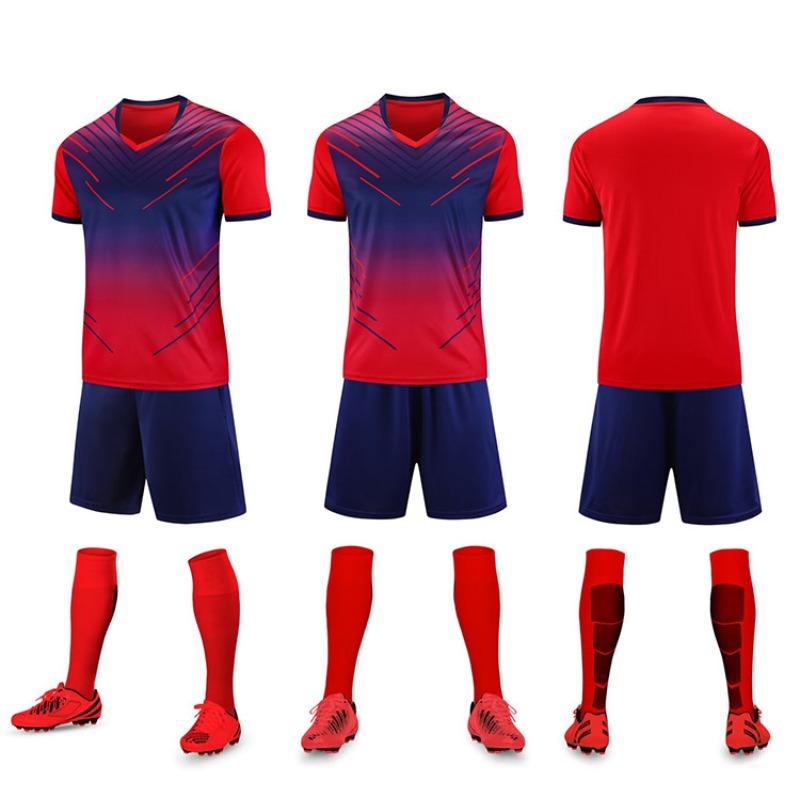 Football Jersey Set Men'S Game Sports Jersey Adult Primary School Students Children'S Training Jersey Short-Sleeved Jersey Quick-Drying