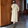 Plus Size Mid-Length Wool Blend Overcoat with Padding and Lining