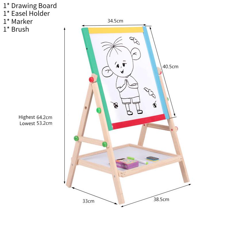 

2 В 1 Регулируемый Белый Деревянный Мольберт Динг Меловая Доска Детская Художественная Игрушка Ремесло
