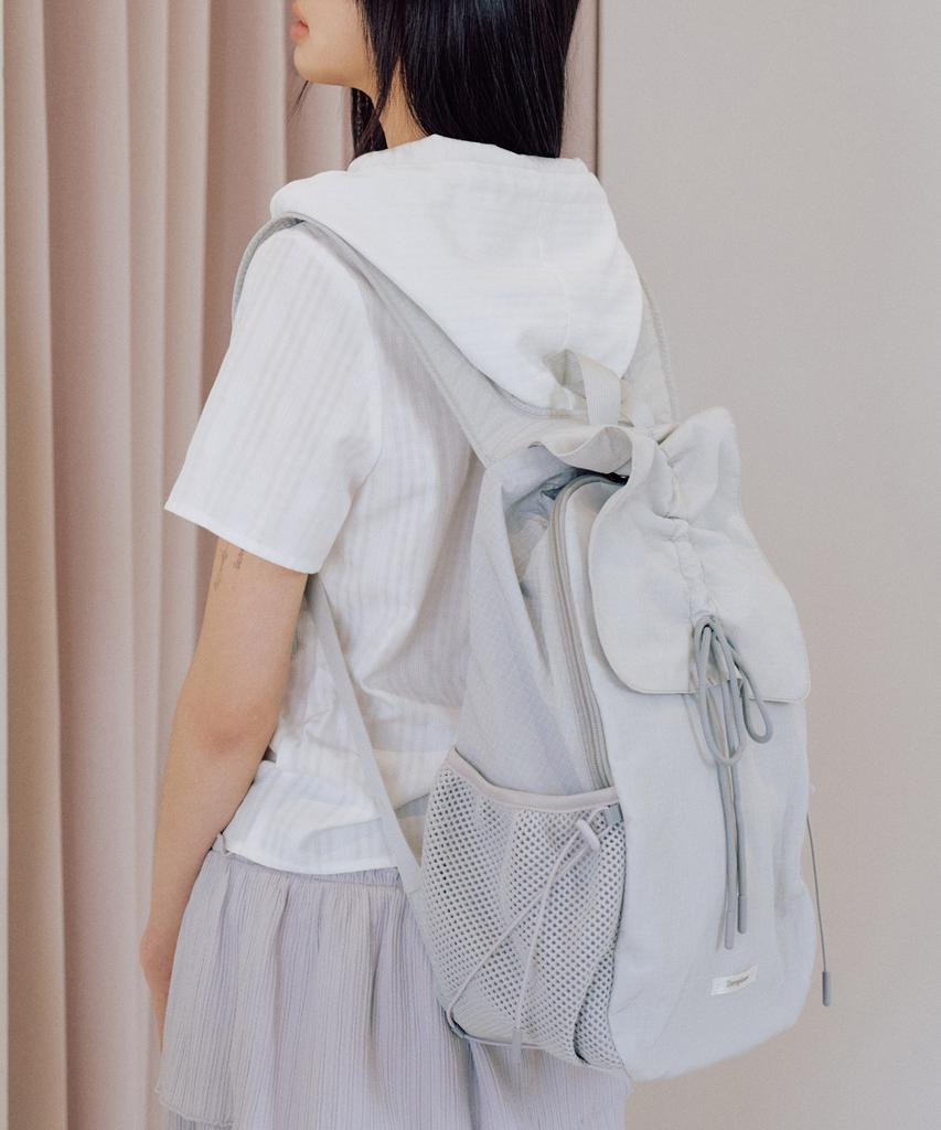 Zeroplanet Nylon Shirred Ribbon Backpack [Grey]