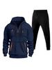 Multi-Zipper Men's Loose Fit Sweatshirt, Sweatpants, Pullover Hoodie with Pockets