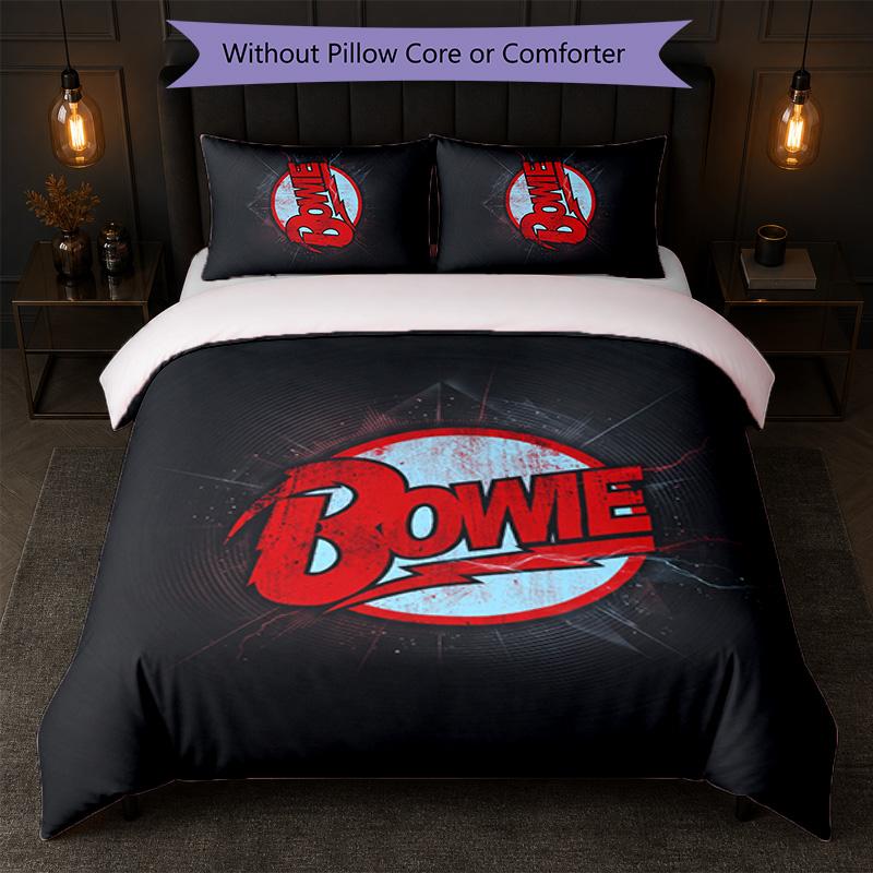 David Bowie Print 3Pcs Bedding Set Duvet Cover With Two Pillowcases Soft Bed Linen For Household Bedroom