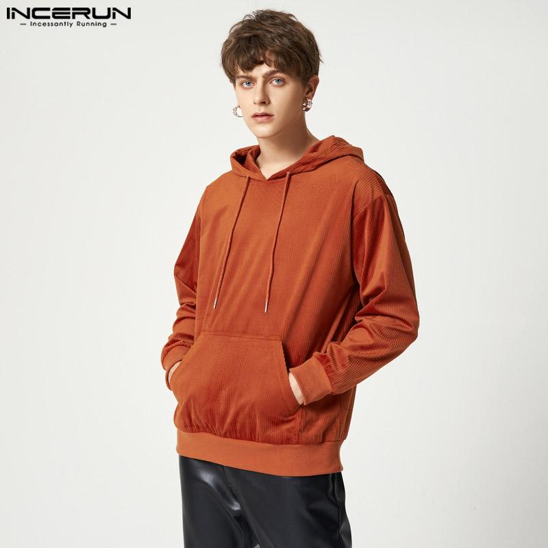 

INCERUN однотонные топы с капюшоном для осени и весны