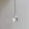 Fresh and Transparent White Crystal Pendant High-end Charms Sparkling Diamond Round Beads Necklace Silver   Gifts