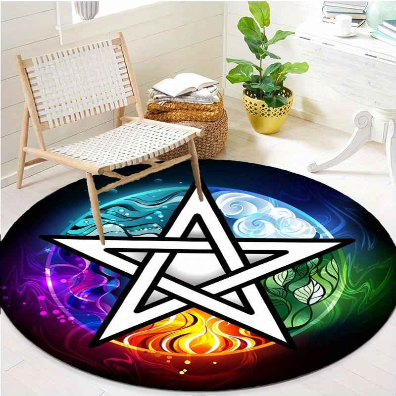 S Pentagon Round Rug Nonslip Area Rug Office Chair Mat Carpet For Living Room Bedroom Home Decor