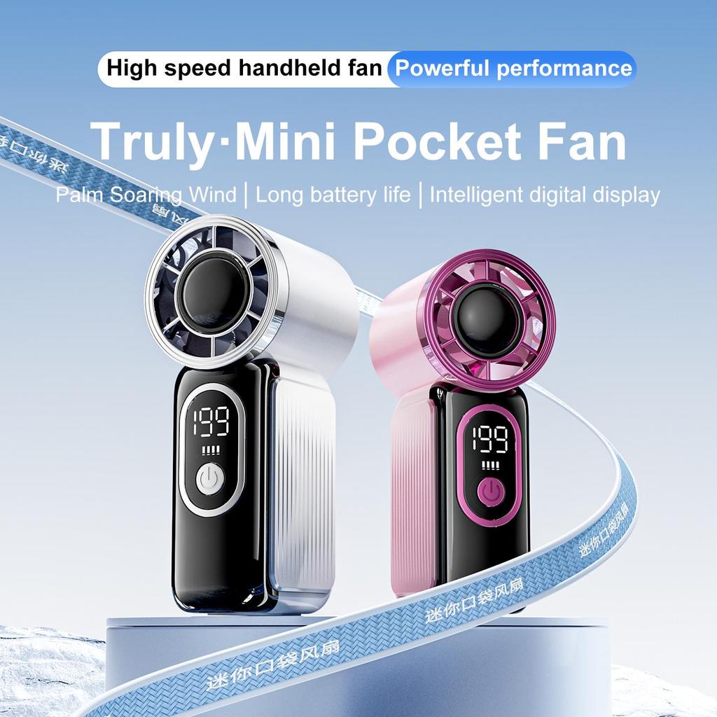 Portable USB Rechargeable High-Speed Mini Fan with Long-Lasting Battery for Outdoor and Desktop Use