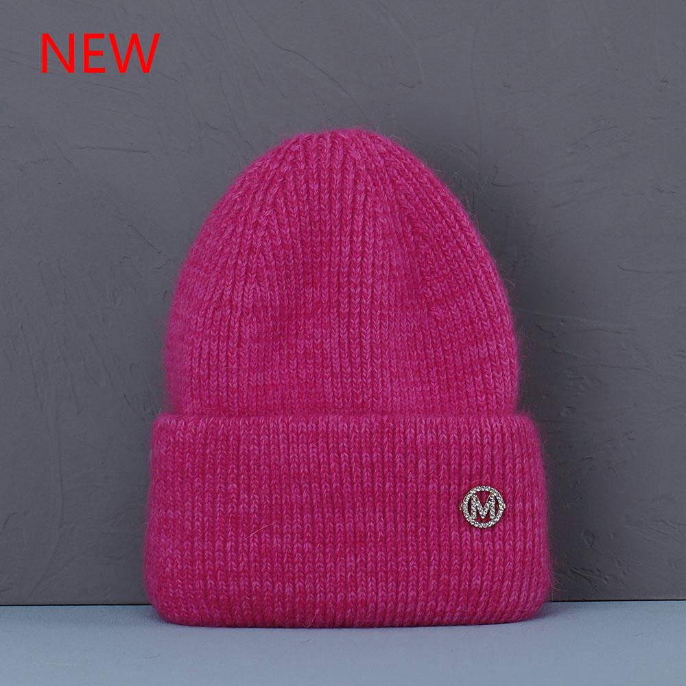 2023 new  Hot Selling Winter Hat Real Rabbit Fur Winter Hats For Women Fashion Warm Beanie Hats Solid Adult Cover Head Cap