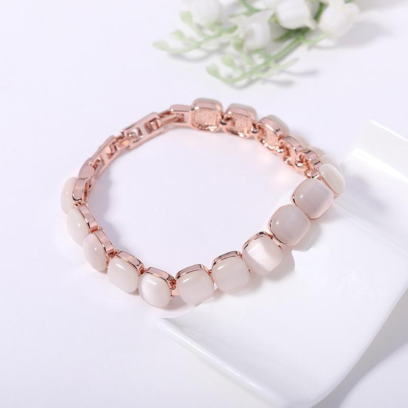 

Cat s eye stone bracelet, European and American style women s jewelry белый