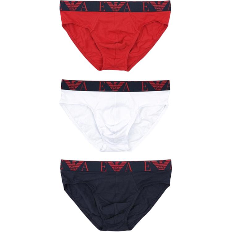Emporio Armani Мужские трусы с треугольным вырезом и логотипом-буквой на резинке, 3 шт. 111734-4F715-75236 M