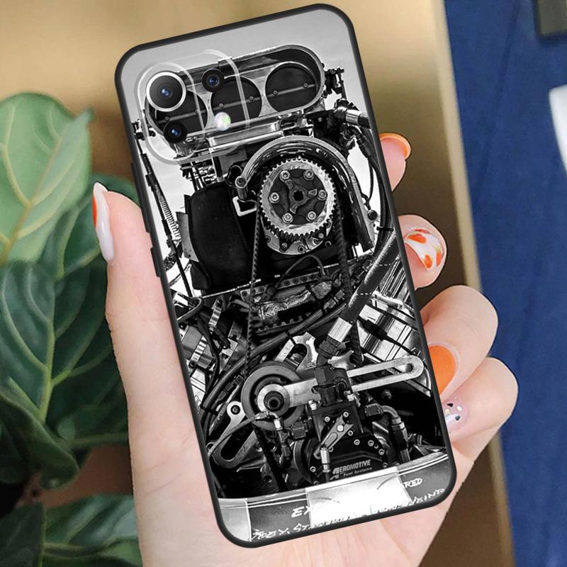 Motor Engine Motorcycle Case For Xiaomi 15 14 Ultra 13T 14T 15T Pro 17 Pro Max POCO X7 X5 X6 F5 F6 F7 F8 Pro Coque