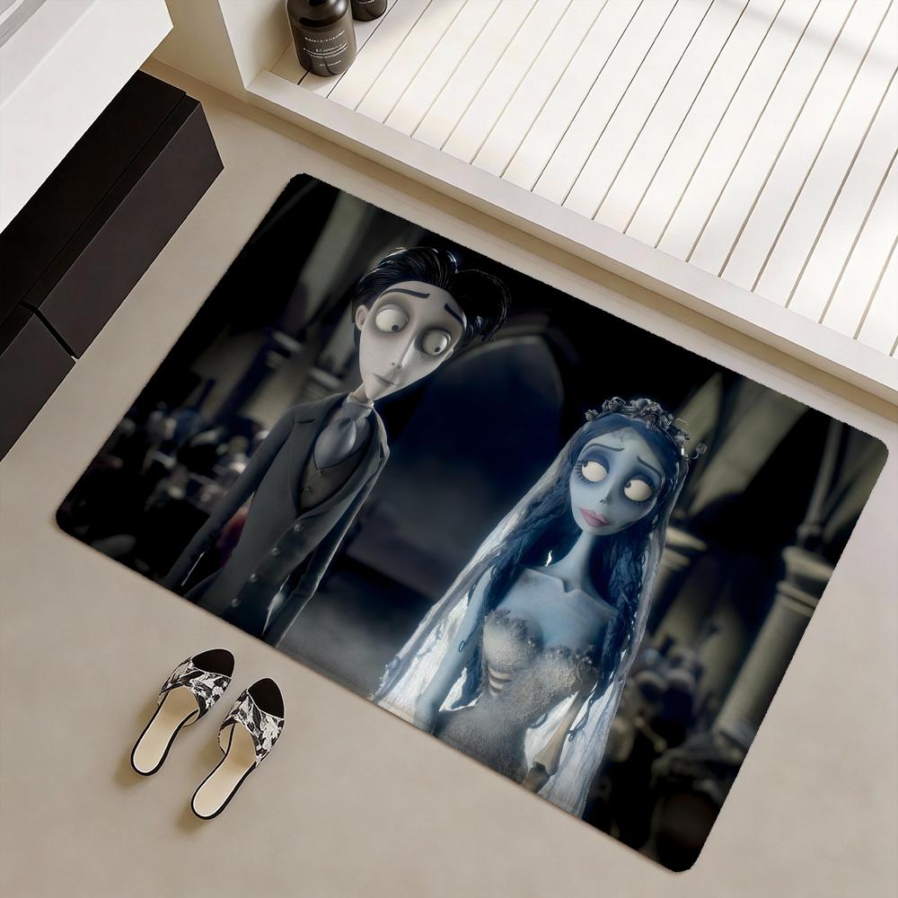 C-Corpse B-Bride Cartoon Floor Mat Soft Flannel Non-Slip Door Mat - Thickened Rug for Living Room Home Decor