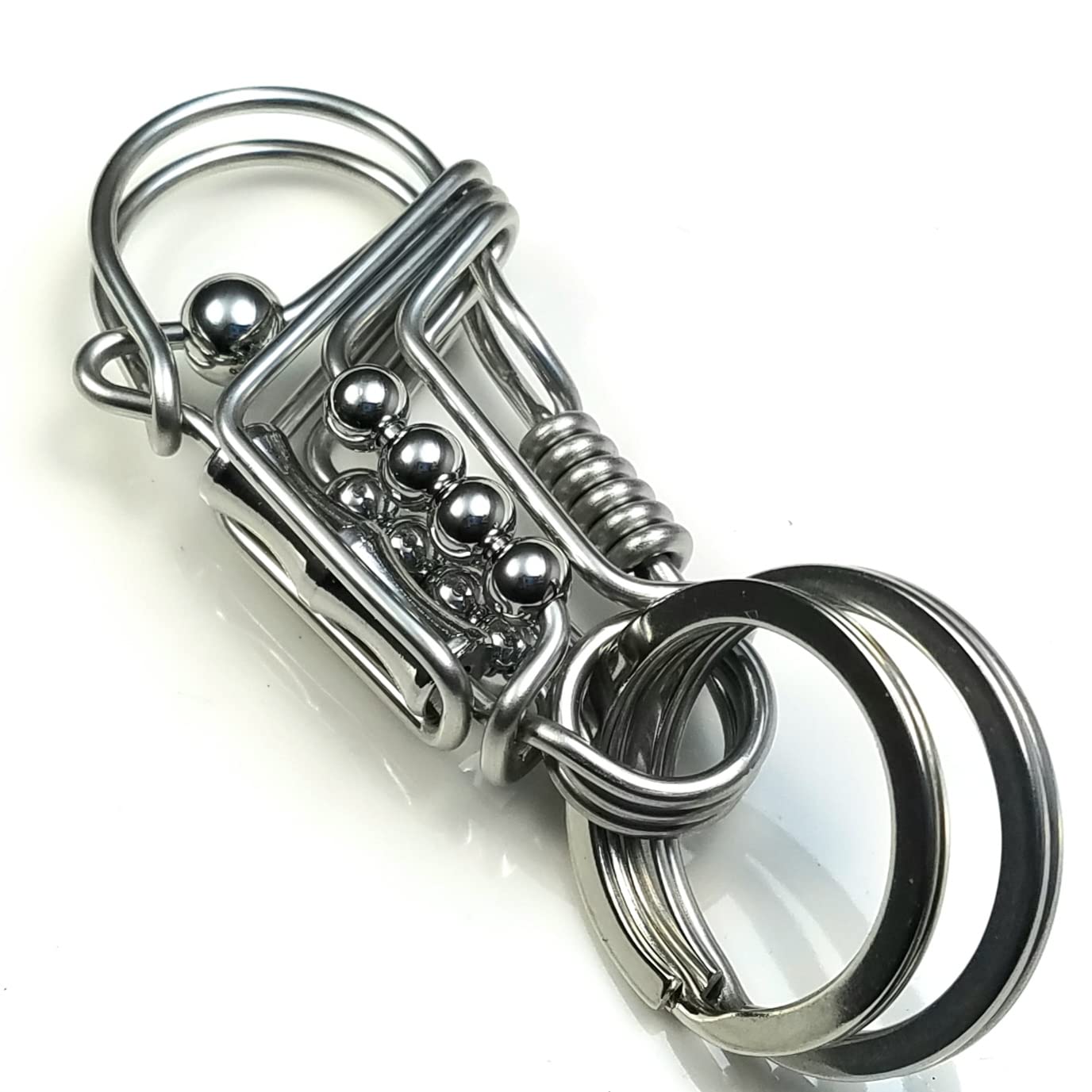 

[dredline] A-02 Stainless Steel Wire Key Chain Biker Keyring Handmade Key Chain for Men Women 63x30