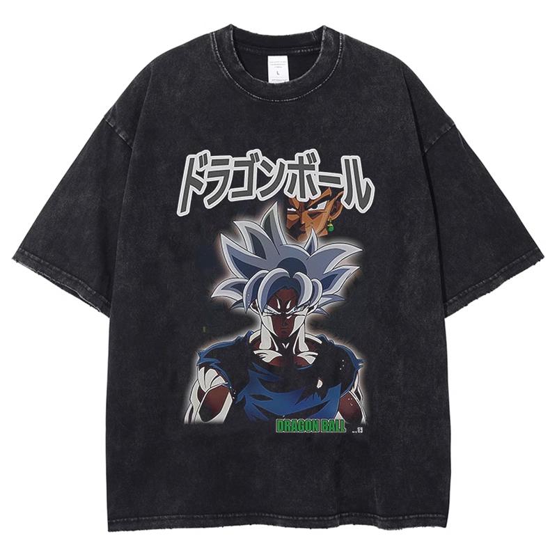 Dragon Ball Z Vegeta Super Saiyan Printed Tshirt Mens and Womens Washed Tshirt High Quality Vintage Cotton Tshirt Tops