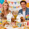 12Pcs Foldable Dog Party Favors Boxes With Handles Dog House Shaped Treat Gift Boxes Holes For DIY Toys Crafts Holiday Birthday