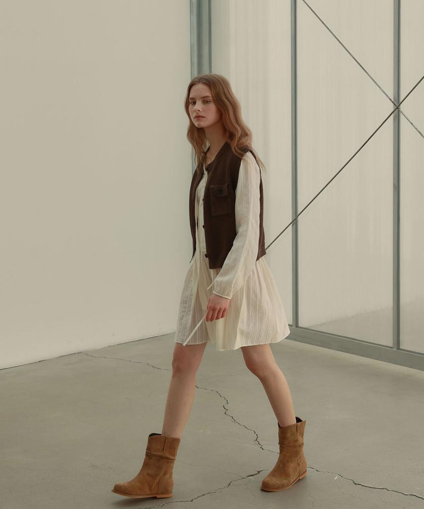 OURO French Knit Vest [ Brown ]