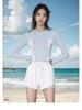 Women's Long Sleeve Conservative Tummy Control Two-Piece Swimsuit - Slimming Swimwear, 2025 Edition for Summer and Hot Springs.