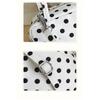 Korean Polka Dot Canvas Tote Bag Women Versatile Casual Shoulder Crossbody Bag Simple Fashion Handbag For Daily Commute Outings