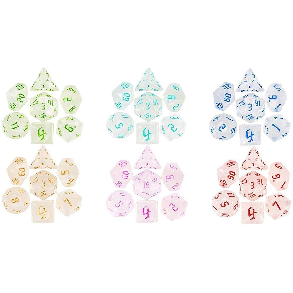 7Pcs/Set 7-Die Polyhedral Dice Acrylic Game Dice New DND Dice  For TRPG DND