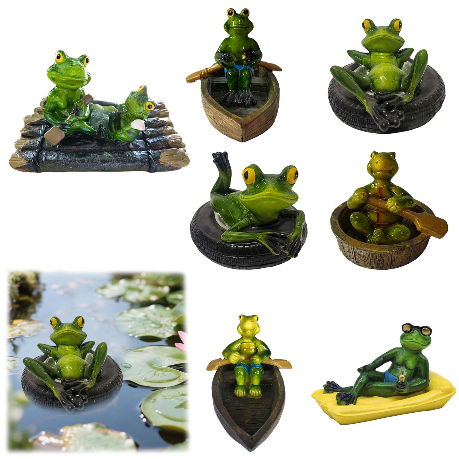 

Floating Frogs For Ponds Cute Frogs Statues Garden Pond Ornament Figurine Floating Decoration Resin Miniature Frogs Statue One Size світло-жовтого кольору