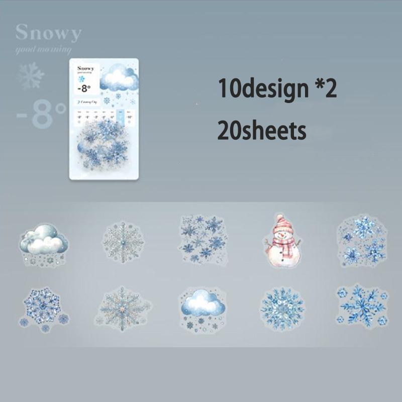 

20sheets/bag PET Sticker Pack Weather Forecast Logo Sticker Scrapbook Stationery For DIY Handbook Phone Case Notebook Decoration
