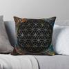 Flower Of Life Sacred Pillowcase Polyester Linen Velvet Pattern Zip Decor Room Cushion Cover