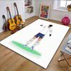 "Masked Soccer Player Illustration" Patterned Carpet, Non Slip Mat Suitable for Living Room and Bedroom Sofas