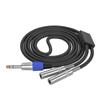 Gold Plated 6.35mm 1/4 Inch Splitter Y Cable 1/4 Inch 6.35mm To Dual 1/4 Inch 6.5mm Jack Audio Aux Cable for PC Mixer