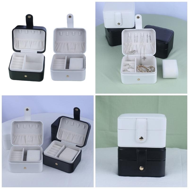 Mini Jewelry Organizers Soft PU Material Jewelry Storage Organizers Jewelry Storage Box Drawers Jewelry Box for Earrings