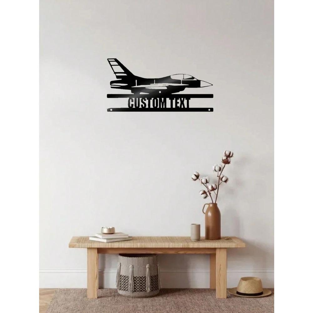 Custom Metal Fighter Jet Wall Art Personalized Name Plate for Navy Pilot Military Home Decor Aircraft Ornament