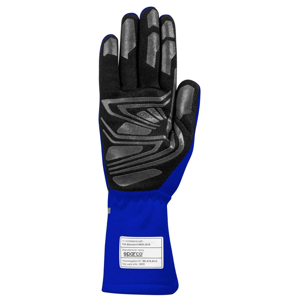 Sparco Racing Electric Size FIA Certified LAND+ Gloves, Blue, 8, 8856-2018-DC.409.24-G