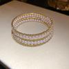 Iridescent Pearl and Diamond Multi-Layer Open Cuff Bracelet - Exquisite European and American Design