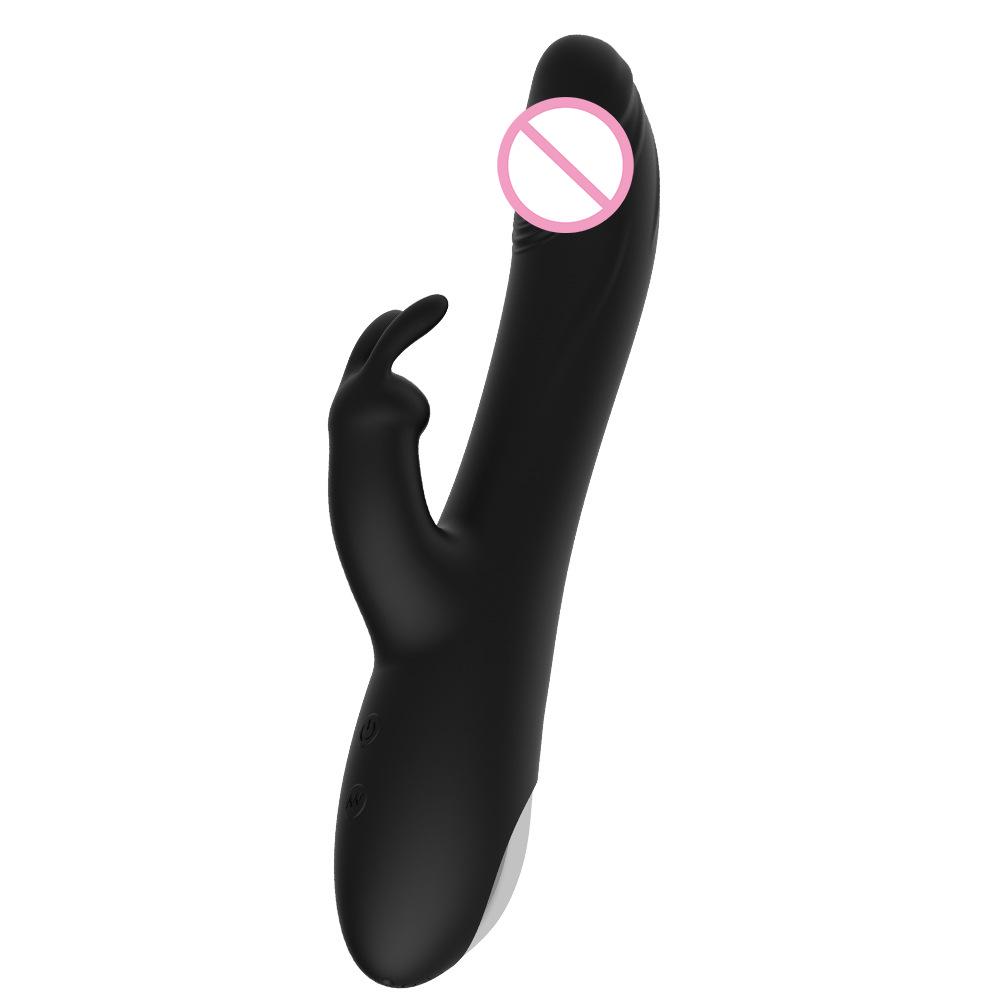 Rechargeable Double G-Spot Rabbit Vibrator for Women - Telescopic Design