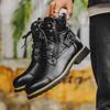Men High Top Boots Fashion Motorcycle Boot Luxury Casual Leather Boots for Men British Ankle Boot Western Cowboy Boots Botas2026
