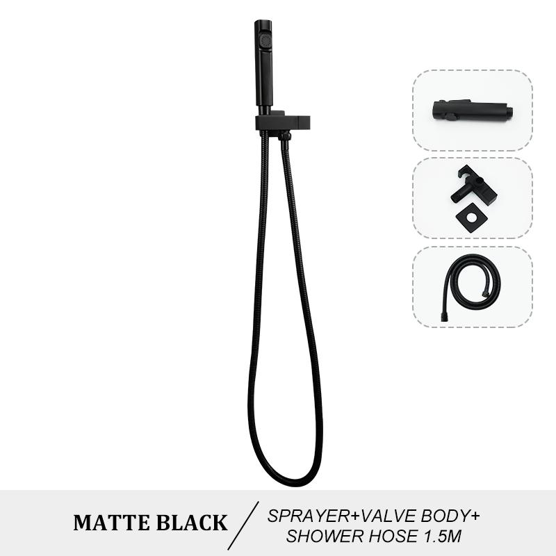 Black Toilet Bidet Nozzle Set Nozzle Gun Shower Handheld Bidet Faucet Portable Toilet Bidet Sprayer Household Hose Self-Cleaning