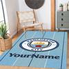Manchester City Customize Text Floor Rug Office Rug Design for Dormitory Dining Room Foyer Hallway Anti-slip Rug Office home decor Wedding Party Gift