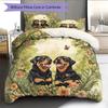 Rottweiler and garden Pattern Bedding Home Decoration Birthday Gift (1 * duvet cover + 2 * pillowcase, without core)