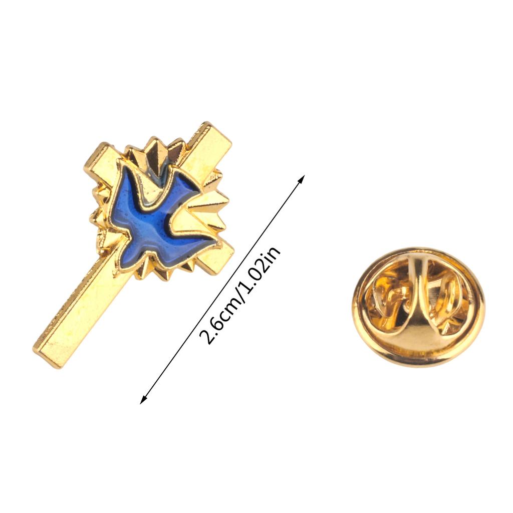Elegant Doves Crosses Lapel Pin Unique Doves Crosses Brooch Adornment Individualized Badge Pin for Daily Wear