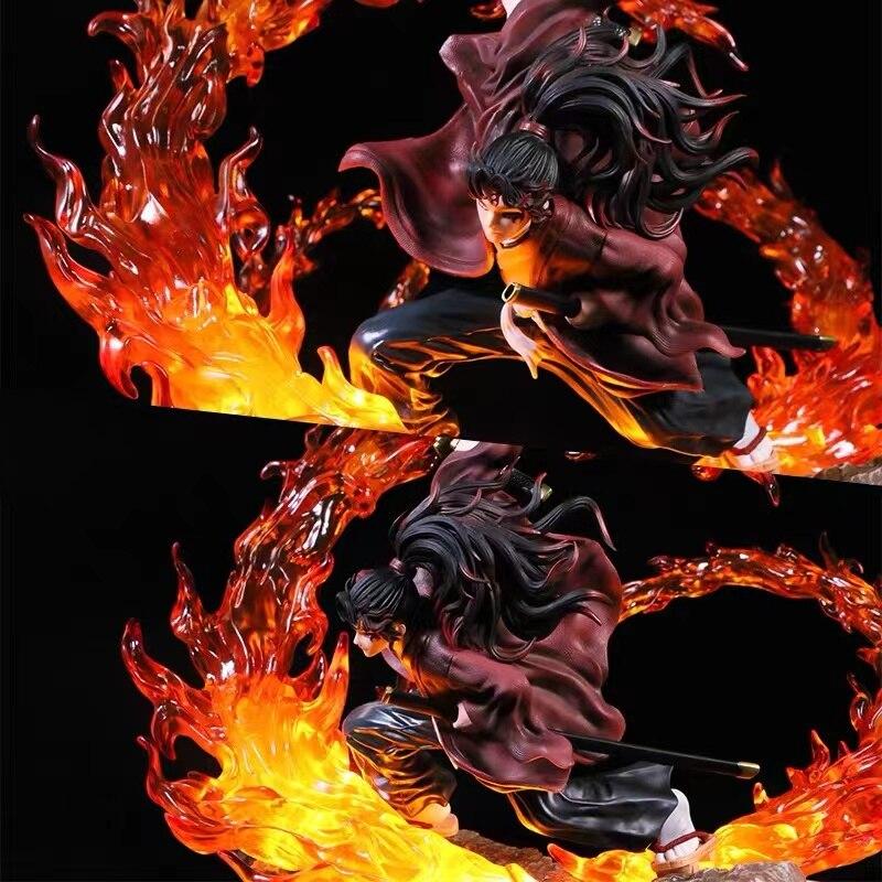 30cm Demon Slayer Anime Figure Gk Kokushibou /Tsugikuni Yoriichi Action Figure Kimetsu No Yaiba Figure Model Doll Toys With Light