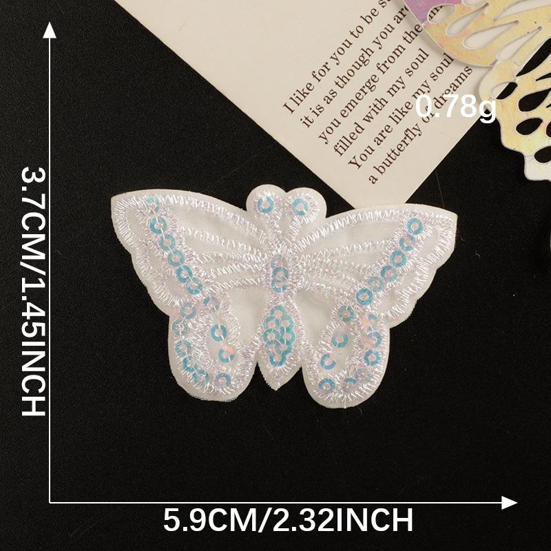 Down Jacket Patch Sticker Lace Ultra-Thin Mesh Embroidery Sequins Butterfly Bow Self-Adhesive Clothing Accessories
