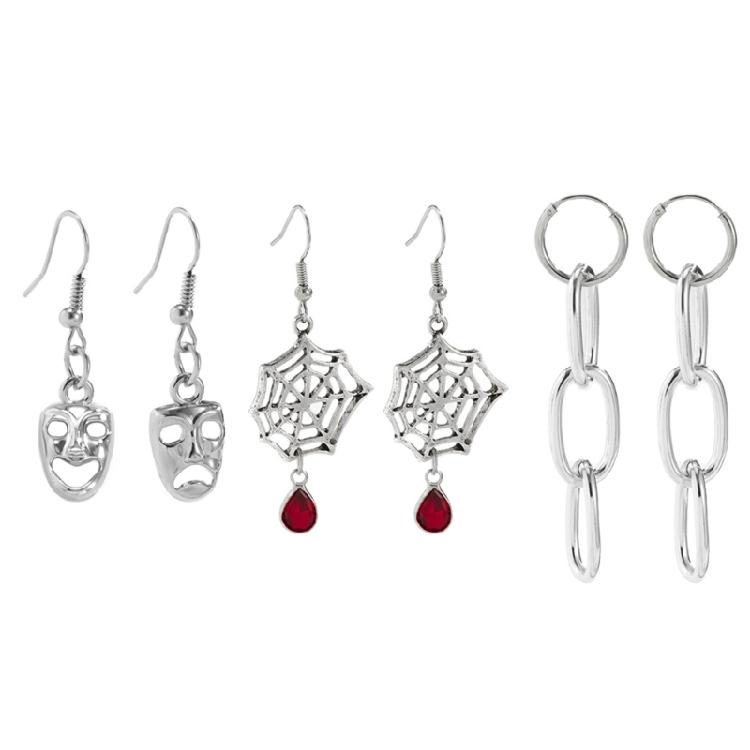 6 Pairs Ghost Pendant Earring Holiday Skull Dangle Earring Women Holiday Jewelry