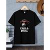 Boys Chimp In Red Sunglasses "Chill Bro" Print Crewneck Short Sleeve Tee