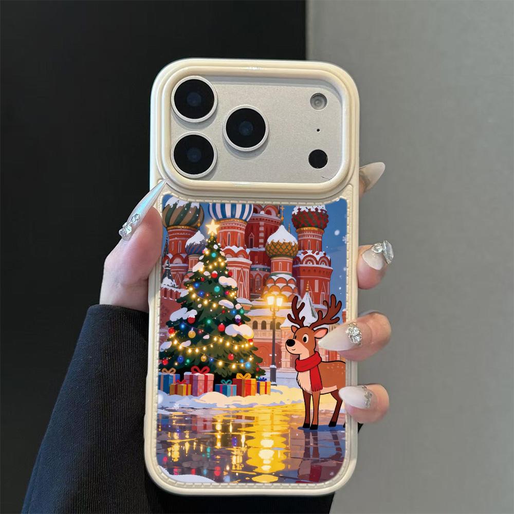 Moscow Castle Christmas Deer Phone Case For iPhone 17 17Air 15 14 13 12 11 16 Pro Max Shockproof Silicone Soft Back Cover Funda