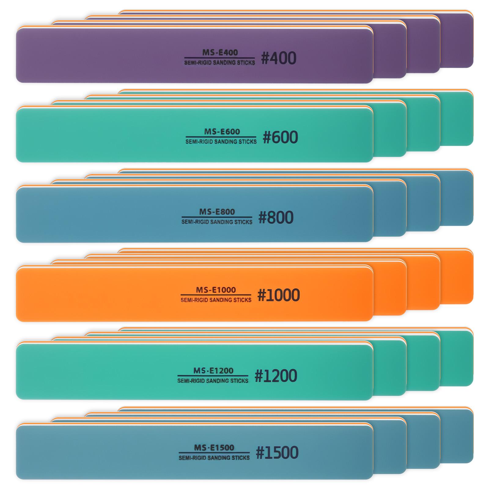 

24 Pcs Sanding Stick Wet Dry Use Model #400 #600 #800 #1000 #1200 #1500 Polishing Sanding Stick for Plastic Model and Miniature