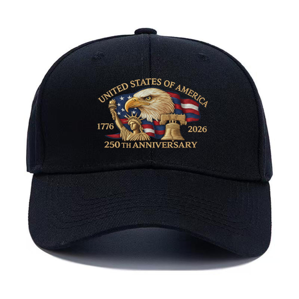 Patriotic Baseball Cap US 250th Anniversary Cap Flag, Statue of Liberty Star Embroidery Hat Adjustable Hats for Men Women