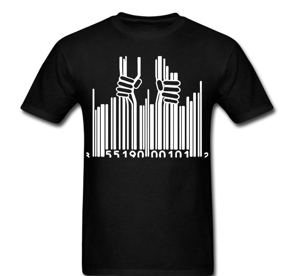 Revolution anarchy bar code government destruction love hate words shirt T-shirt L