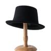 Fashion Casual Black Wool Flat Top Top Top Hat Shopping Travel Styling Felt French Hat