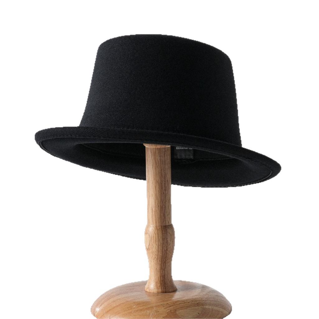 Fashion Casual Black Wool Flat Top Top Top Hat Shopping Travel Styling Felt French Hat