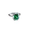 Deluxe Jewelry Cultivated Ruby Ring For Women, Classic Fashion 7 * 9 Rectangle Emerald Ring