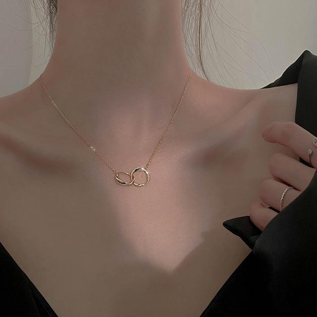 Irregular Fashion New 925 Sterling Silver Chain Round Square Pendent Necklace for Women Gift Jewelry Accessories